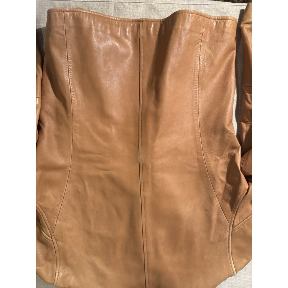 Cabelas Genuine Leather Jacket Womens Large Brown Button Up Buttery Soft Lined - Picture 15 of 16